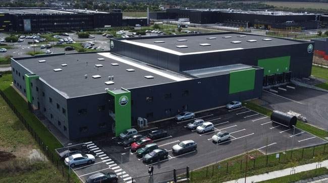 Vue aérienne du site industriel DALEP à Saint-André-sur-Orne, en Normandie
