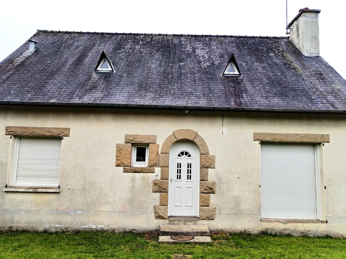 Toiture en ardoise naturelle envahie de mousse avant traitement antimousse à Liffré